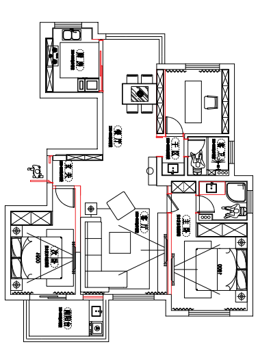 180平方四居室简约现代效果图