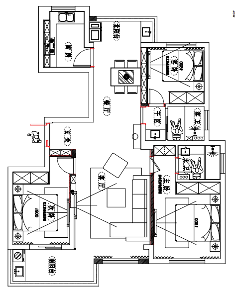 180平方四居室简约现代效果图